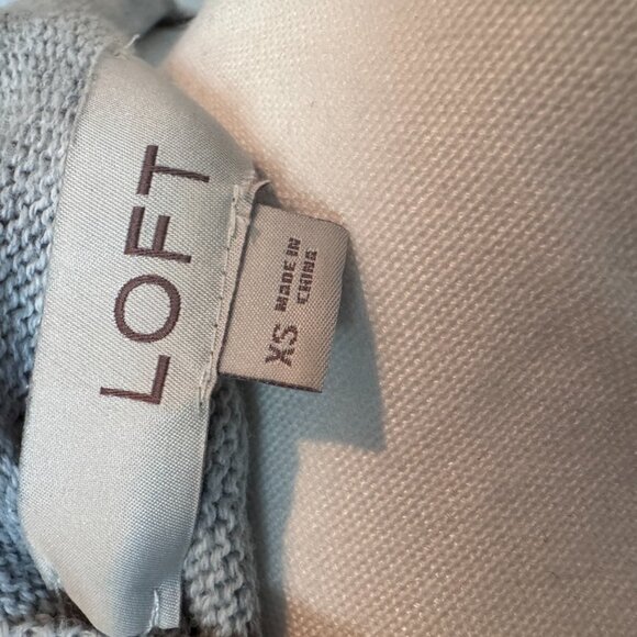 Loft Women's Size XS "Con Amor" Gray Lightweight Sweater 100% Cotton - Picture 8 of 9